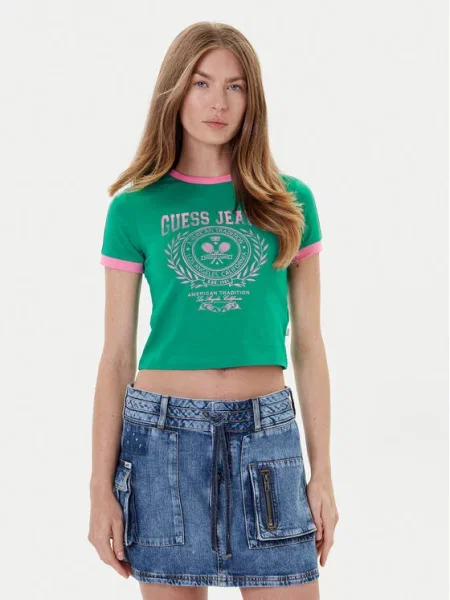 Tričko Guess Jeans zelená