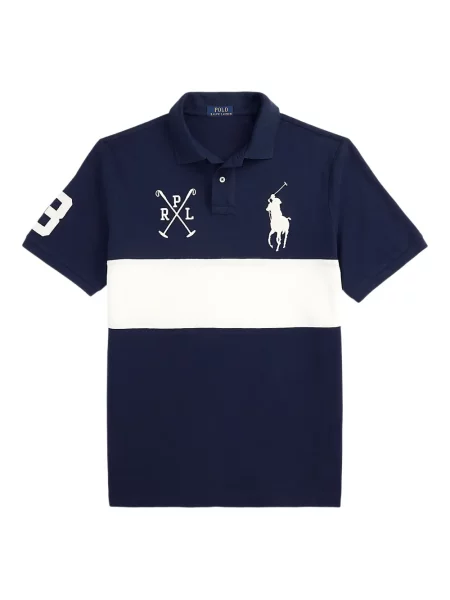 Șapcă Polo Ralph Lauren din fleece cu dungi cu volane albastru