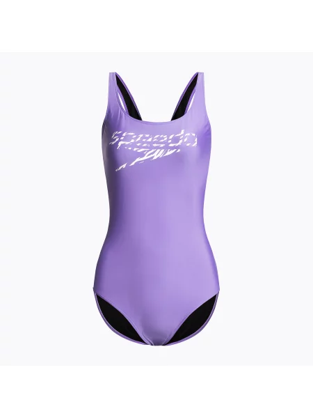 Дамски бански костюм Speedo Logo Deep U-Back от една част лилав виолетово