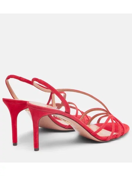 Sandale Aquazzura din piele de căprioară roșu