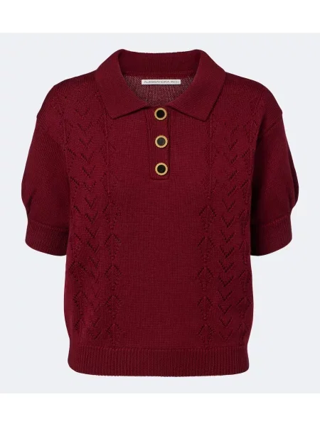 Tricou polo Alessandra Rich de lână