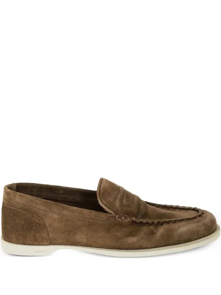 Pantofi loafer John Lobb din piele de căprioară maro