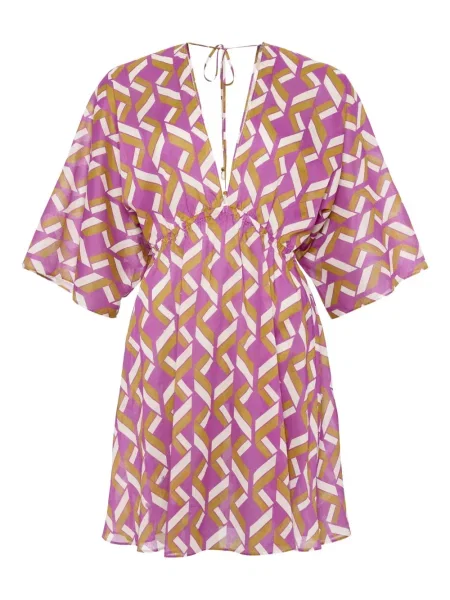 Rochie Eres cu imagine cu imprimeu geometric de costum violet