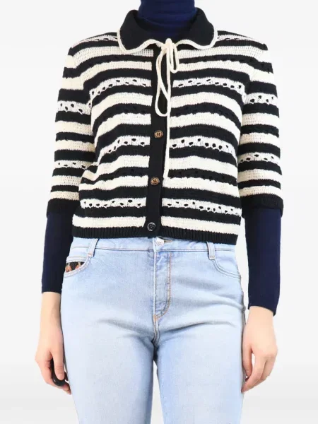 Cardigan Sonia Rykiel cu dungi negru
