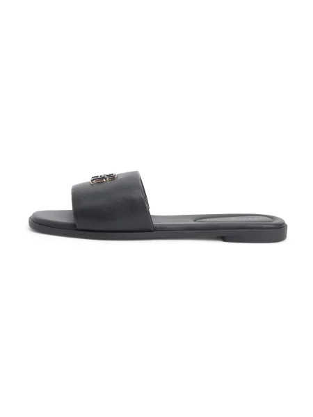 Natikači Tommy Hilfiger Th Logo Hardware Leather Mule črna