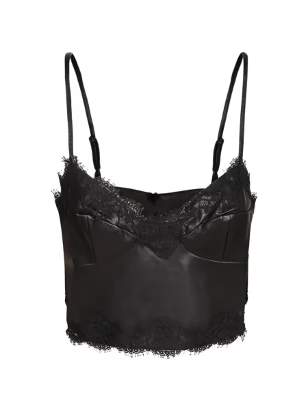 Top Ermanno Firenze din piele negru