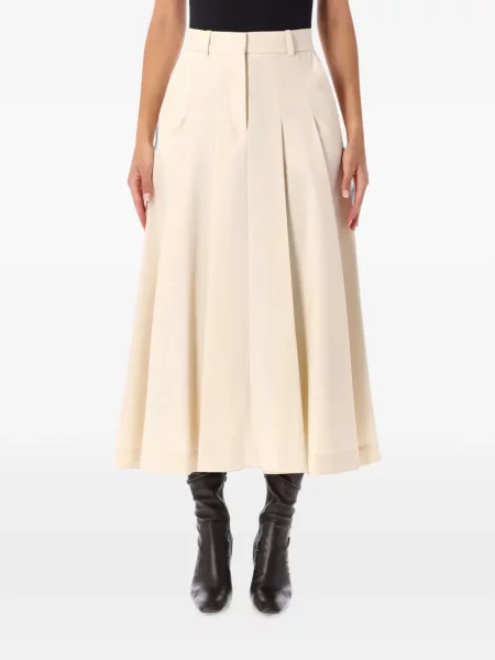 Fustă midi By Malene Birger în linie A alb