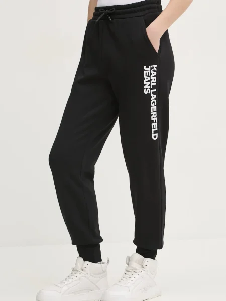 Karl Lagerfeld Jeans spodnie dresowe z nadrukiem czarny