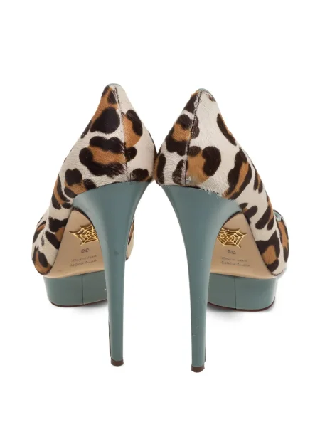 Pantofi cu toc Charlotte Olympia cu platformă cu imagine cu model leopard maro