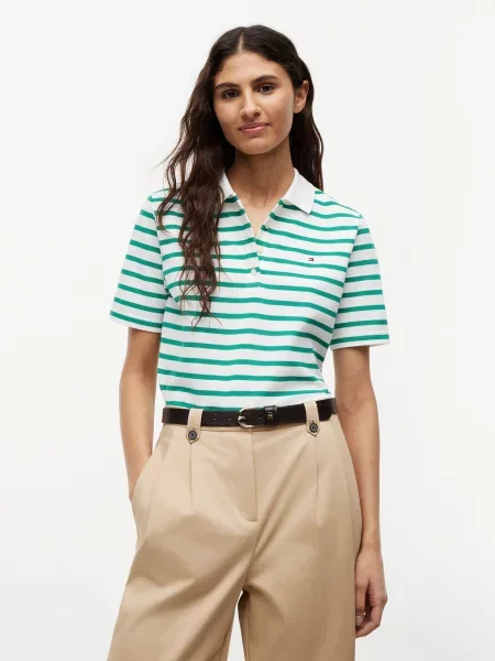 TOMMY HILFIGER Póló smaragd fehér