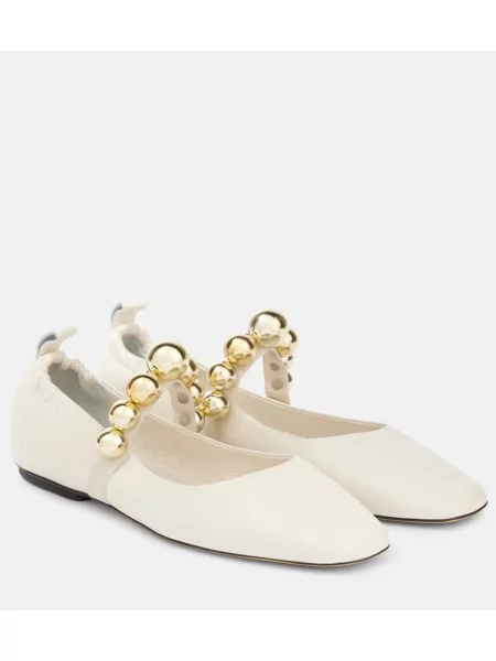 Кожени полуотворени обувки Souliers Martinez бяло