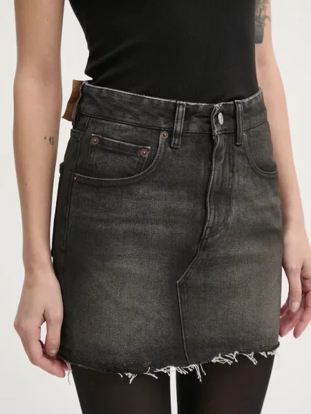 Maison Margiela fusta jeans mini creion gri