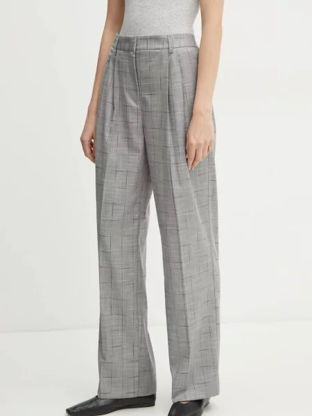 Bruuns Bazaar spodnie fason cygaretki high waist szary