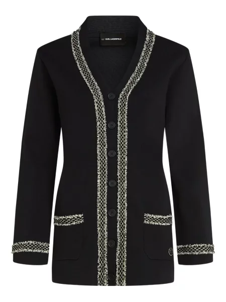Bouclé cardigan Karl Lagerfeld negru