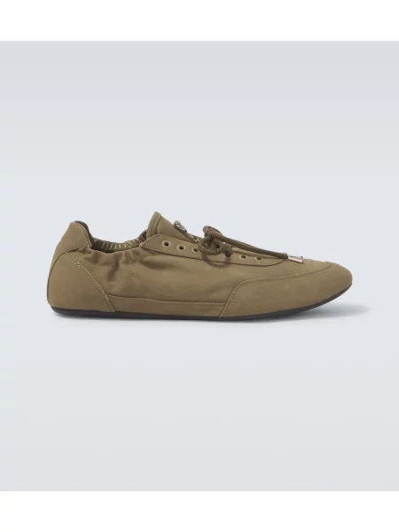 Sneakerși Prada din canvas verde