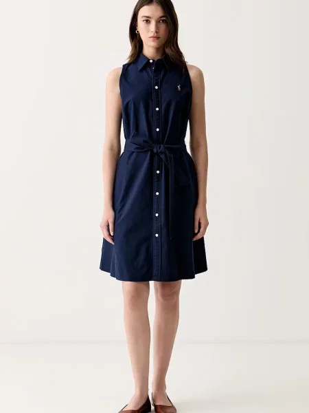 Polo Ralph Lauren obleka A-kroja modra