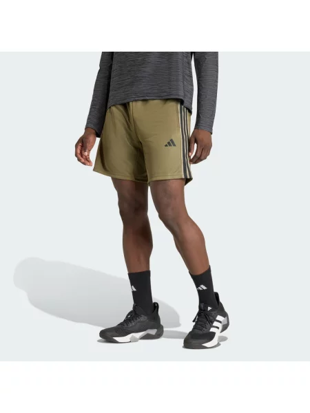 Dzianinowe szorty Adidas w paski na siłownię czarne