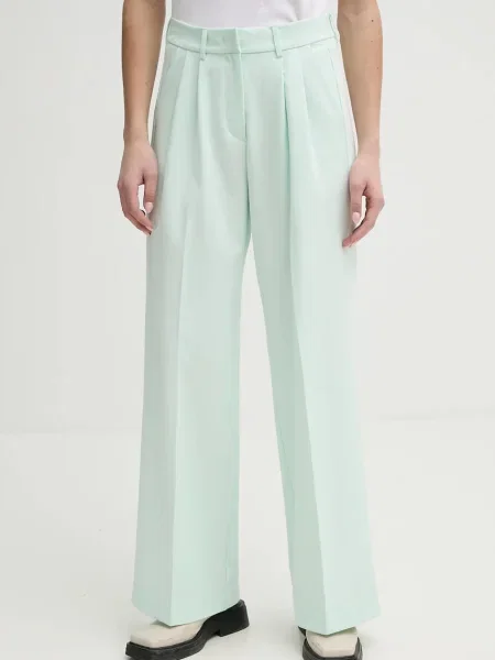 Spodnie Mille szerokie high waist zielony