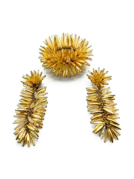 Обеци Jennifer Gibson Jewellery мъниста златисто