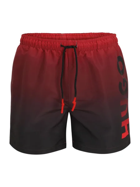 HUGO Șorturi de baie RAY roși aprins / negru bordo