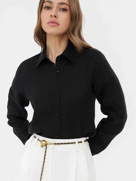 Лляна Сорочка FASHIONISTA чорний