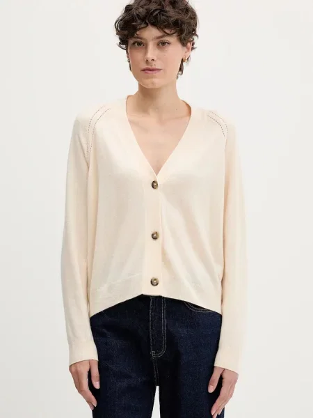 Sisley kardigan z dodatkiem wełny lekki beżowy