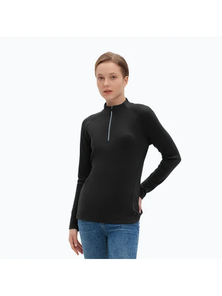 Bluză termoactivă pentru femei WOOLCANO Merino czarny