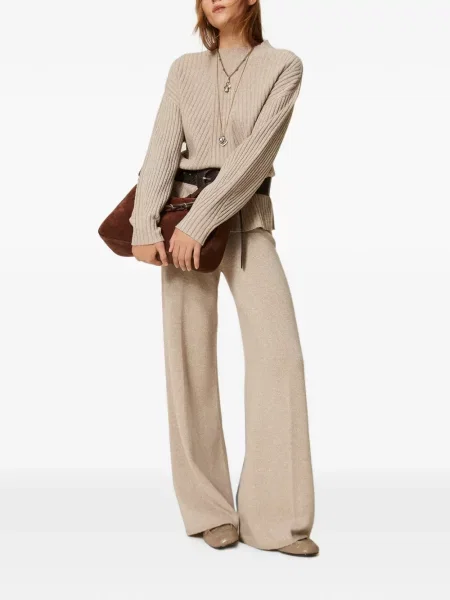 Pantaloni palazzo Twinset de lână