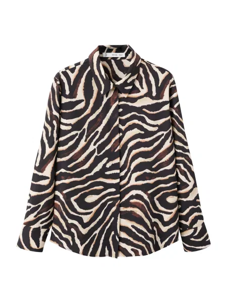 MANGO Bluză pielii negru