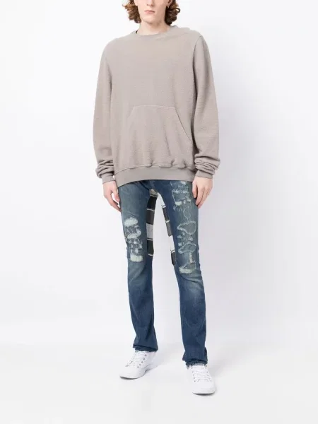 Liesas skinny fit džinsai Alchemist su nubrozdinimais mėlyna