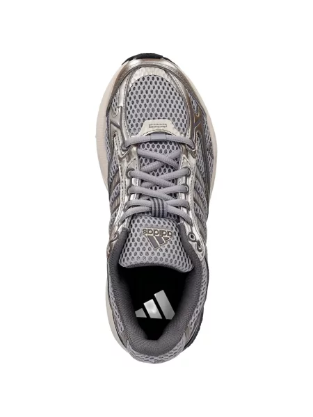 Komplet dresowy Adidas koronkowy sznurowany w paski różowy