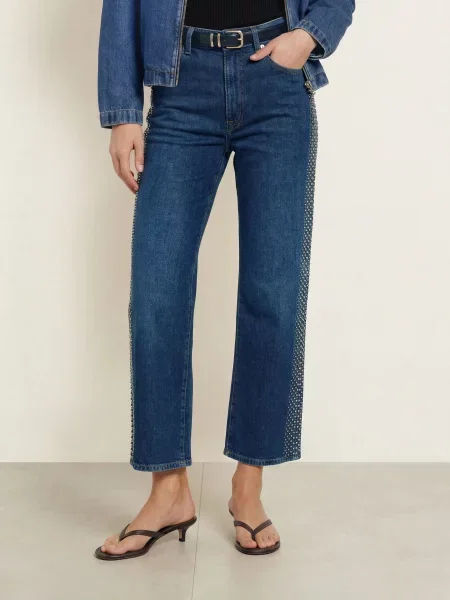 7 For All Mankind Rovné Džíny Stovepipe S Cvočky revolt