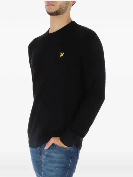Džemper Lyle And Scott s vezom s okruglim izrezom crna