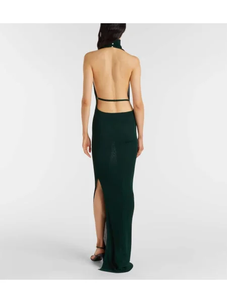 Rochie Aya Muse din jerseu drapată verde