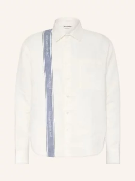 Jw Anderson Lněná Košile Comfort Fit krémová modrá