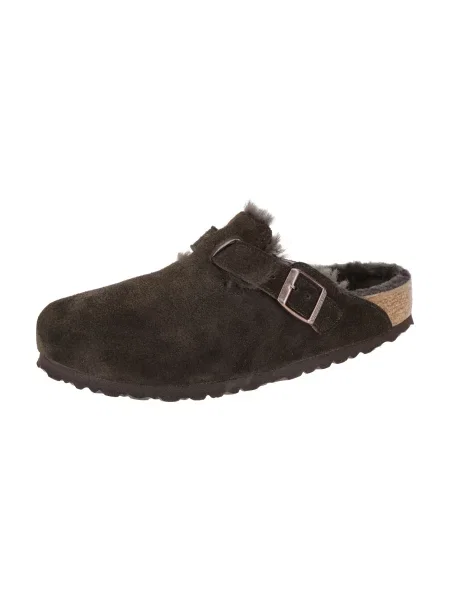 Ovčje kože copati Birkenstock rjava