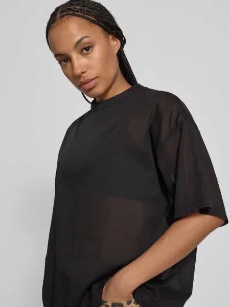 T-shirt o półprzezroczystym wyglądzie Black Palms czarna