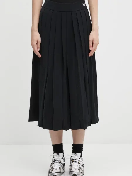 Fred Perry fustă midi evazați negru