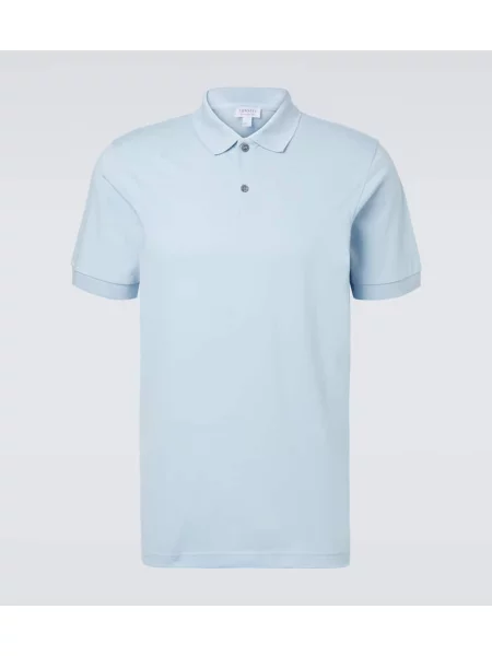 Polo Sunspel plasă albastru