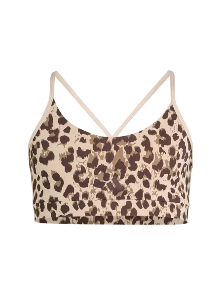 ADIDAS SPORTSWEAR Αθλητικό τοπ ANIMAL PRINT SPORT / σκούρο καφέ μπεζ