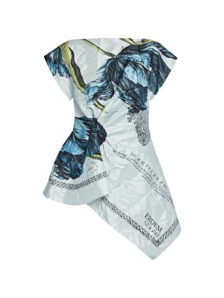 Top Erdem cu model floral alb