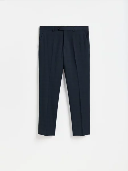 Reserved Pantaloni clasici slim bleumarin