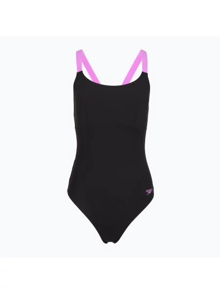 Costum de baie întreg pentru femei Speedo Shaping Crossback neon violet