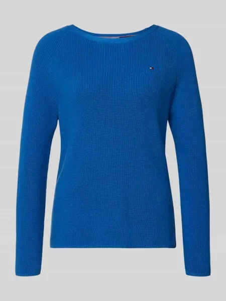 Sweter z dzianiny o kroju regular fit z czystej bawełny Tommy Hilfiger niebieski