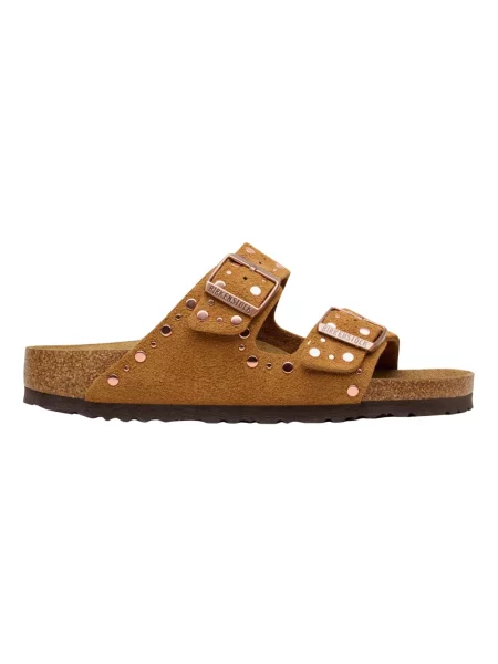 Klapki Birkenstock skórzane brązowe