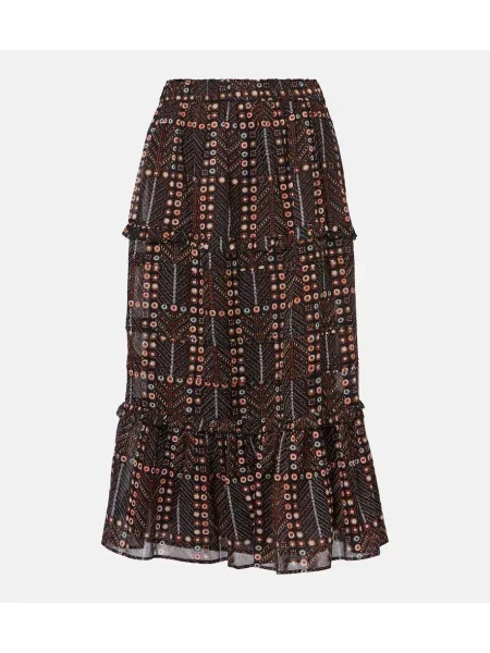 Fusta maxi Marant Etoile cu imagine negru