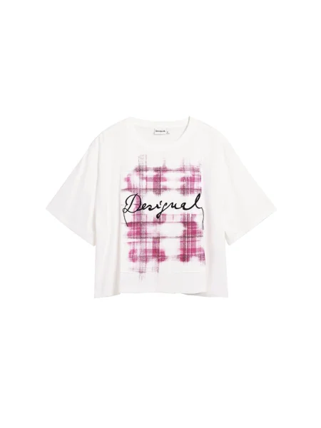 Desigual Tricou lila / negru alb