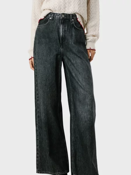 Широкі джинси Pepe Jeans чорні