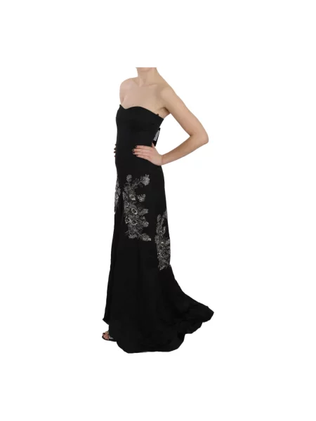 Długa sukienka maxi John Richmond dzwony czarna