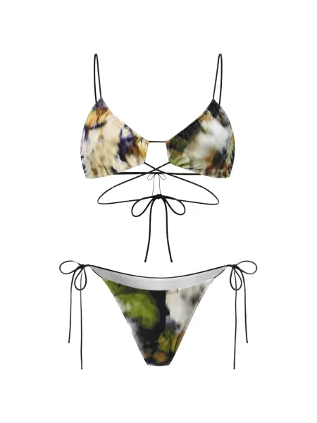 Bikini Amazuìn s cvjetnim printom s printom veze zelena